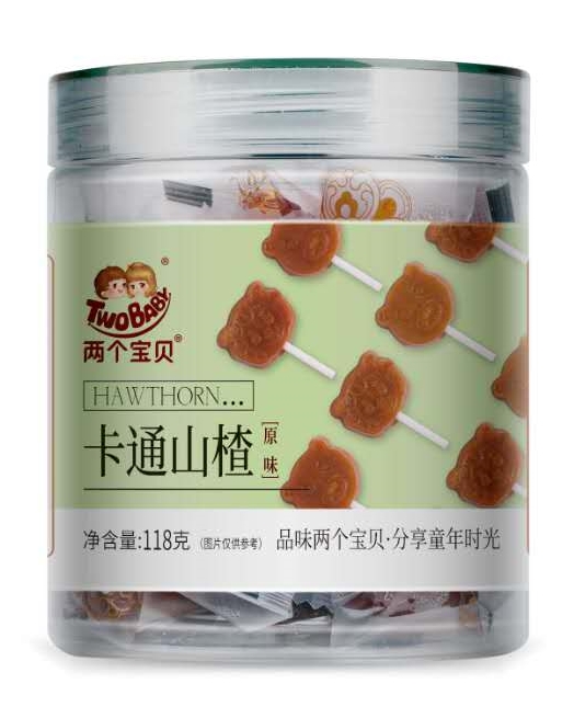 兩個(gè)寶貝118g罐裝卡通山楂（原味）