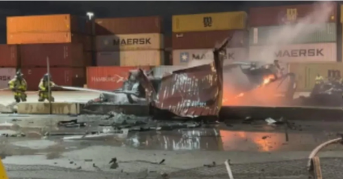 突發！邁阿密港發生火災